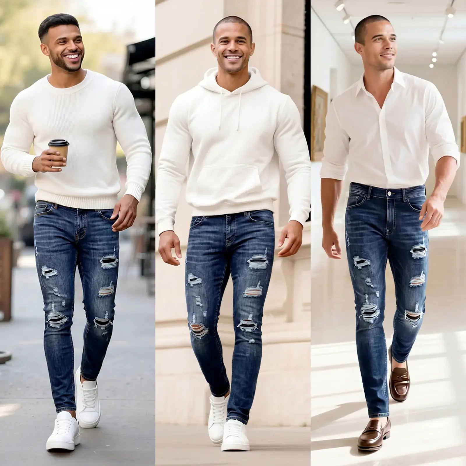 Ethan | Slim Fit Jeans met Distressed Details