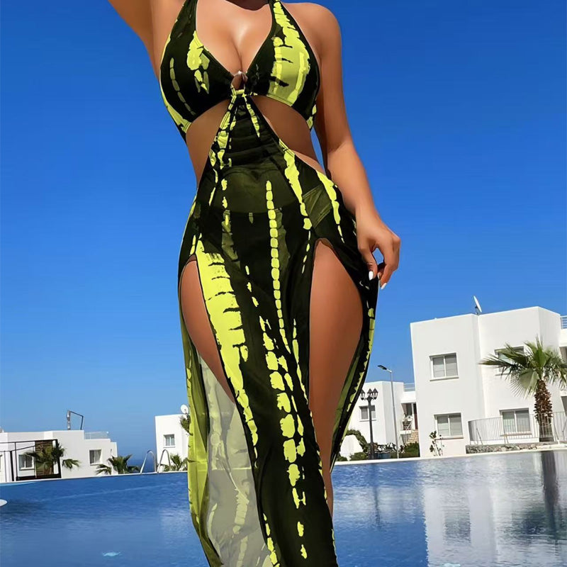 Isabella | Strandjurk met Transparante Mesh en Cut-Out Design