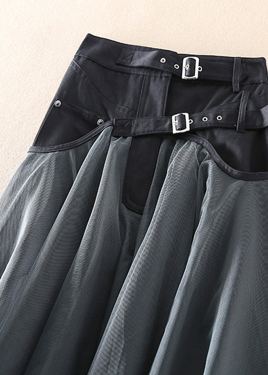 Valerie | Lange Tule Rok met Gespsluiting