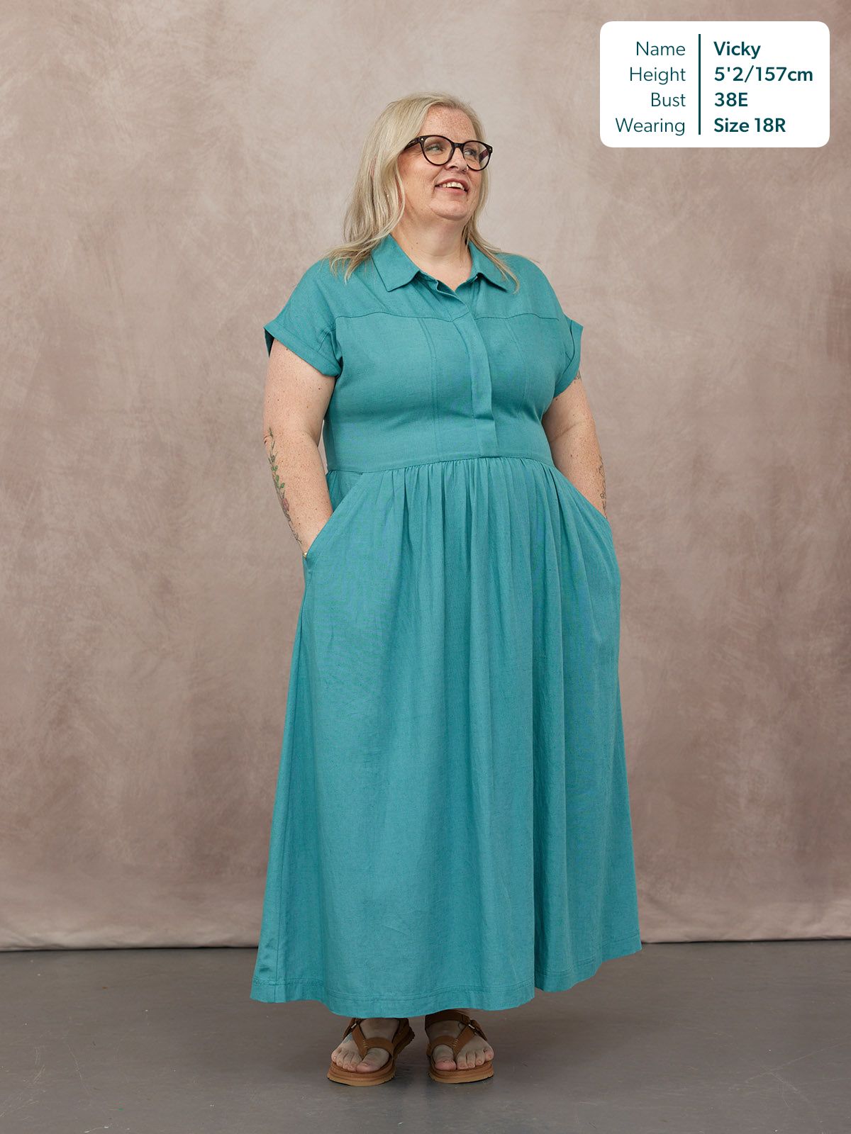Lotte | Maxi Jurk met Kraag en Vloeiende Pasvorm